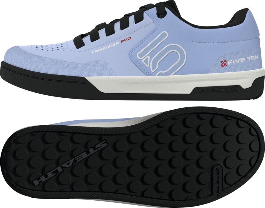 Five Ten Freerider Pro Flat Shoes - Women's Crystal Sky/Off White/Glow Blue - Image 2