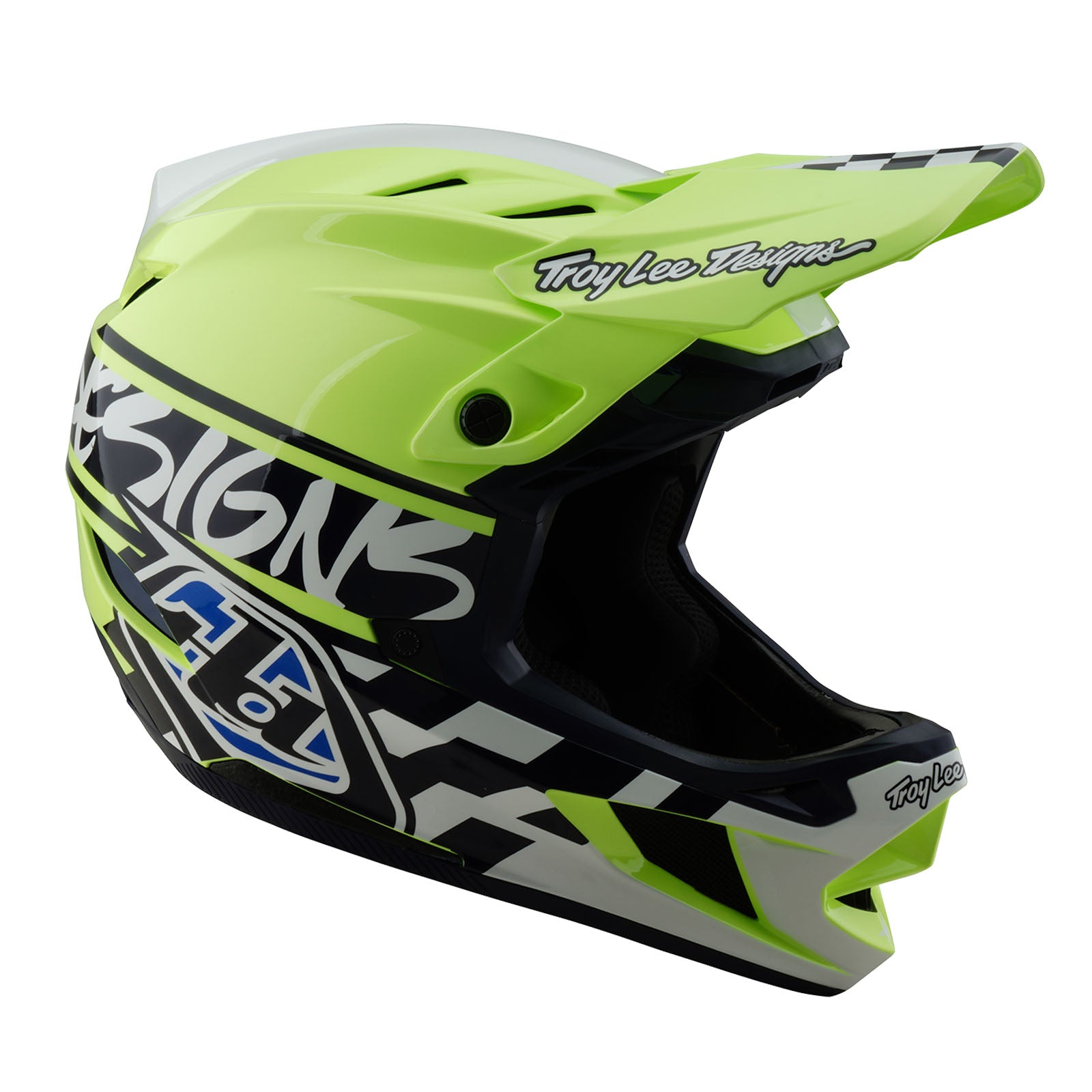 D4 Polyacrylite Helmet Fifty-50 Navy / Glo Yellow - Image 6