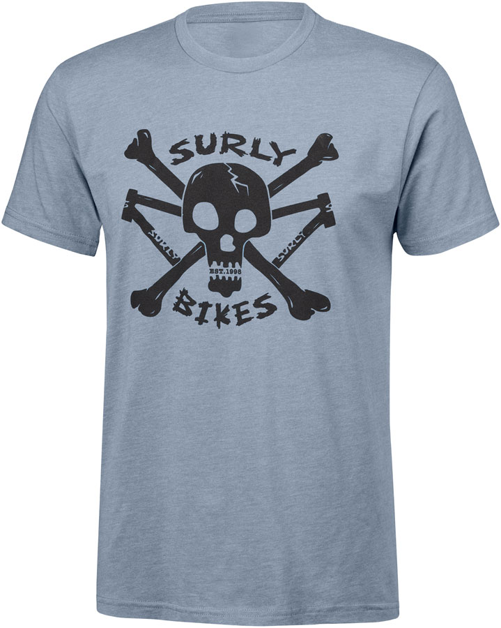 Surly Skullet Short Sleeve T-Shirt - Unisex, Slate Blue