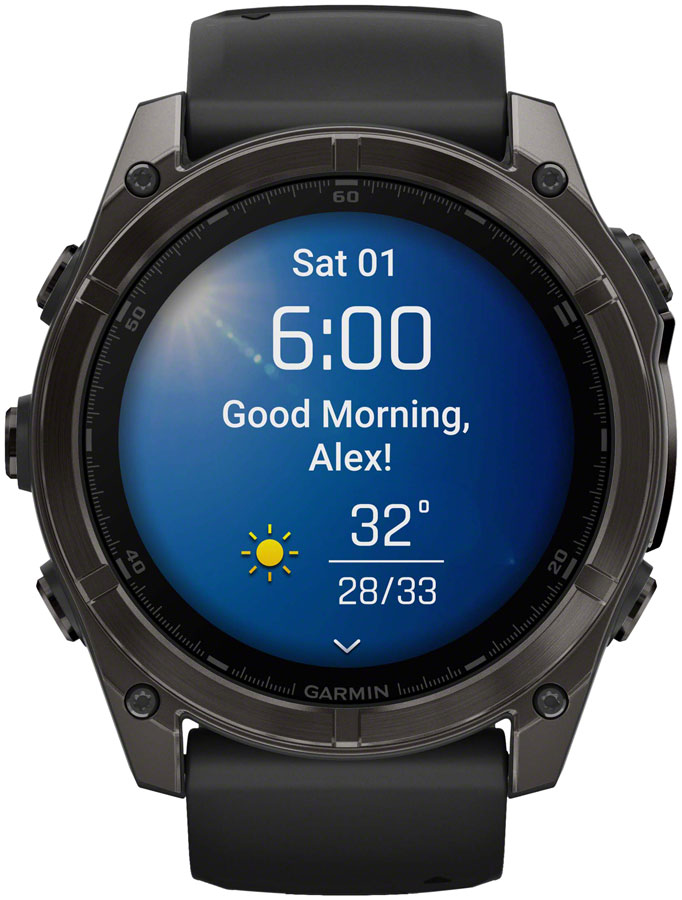 Garmin fenix 8 Smartwatch - Sapphire Carbon Gray DLC Titanium BLK/Pebble Gray Silicone - Image 6