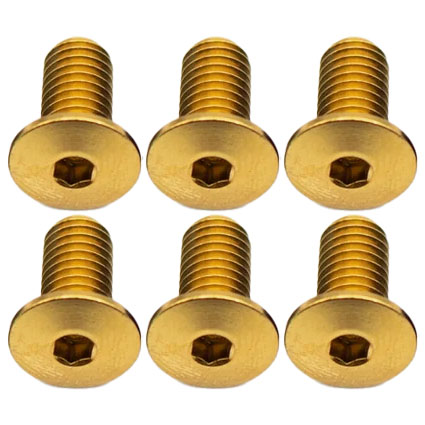 Better Bolts Titanium Water Bottle Cage Bolts 10mm Gold 6/Count