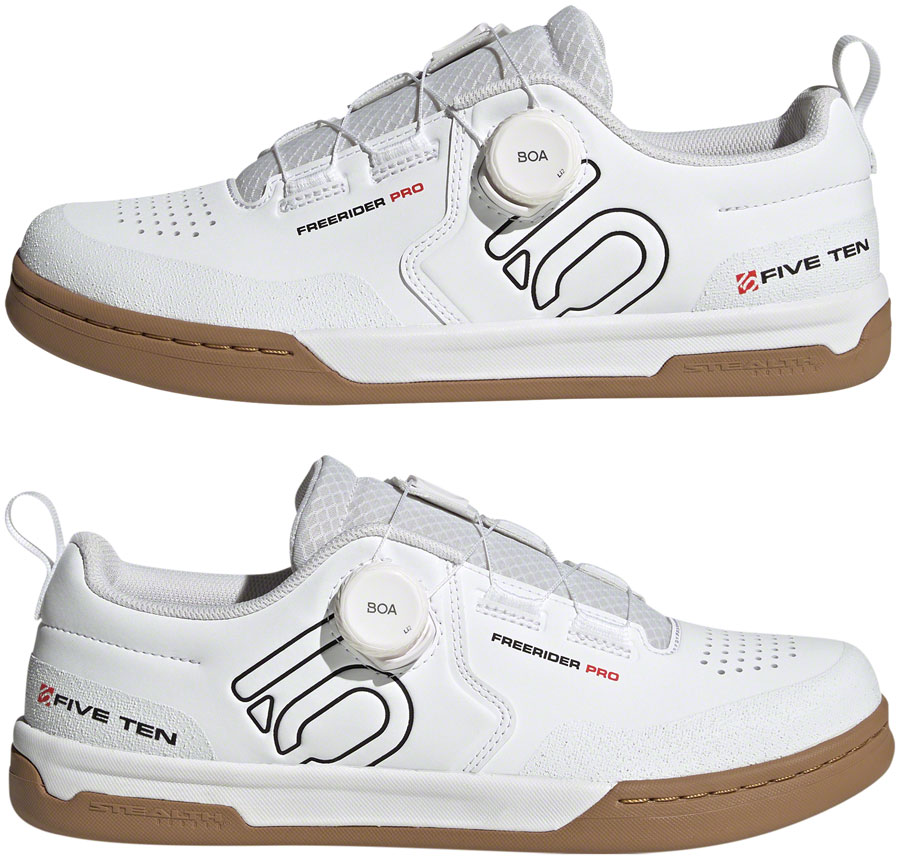 Five Ten Freerider Pro BOA Flat Shoes - Men's, FTWR White/Core Black/Red - Image 3