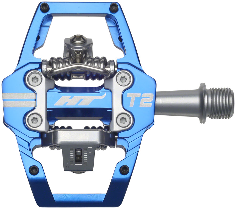 HT Components T2 Pedals - Dual Sided Clipless Platform Aluminum 9/16" Royal Blue HT Components T2 Pedals - Dual Sided Clipless Platform Aluminum 9/16" Royal Blue
