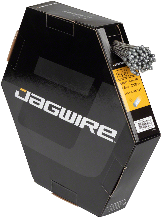 Jagwire Sport Slick Brake Cable - 1.5mm x 2000mm, Slick Stainless, Box of 100
