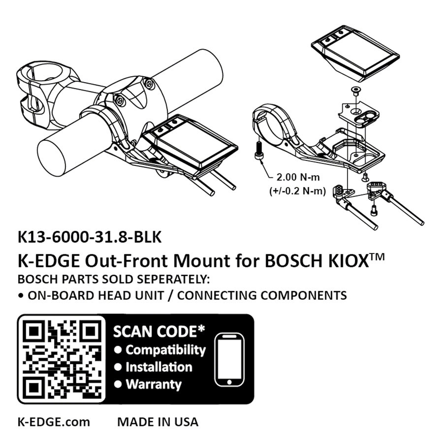 K-EDGE Bosch Kiox Computer Mount - Black - Image 4