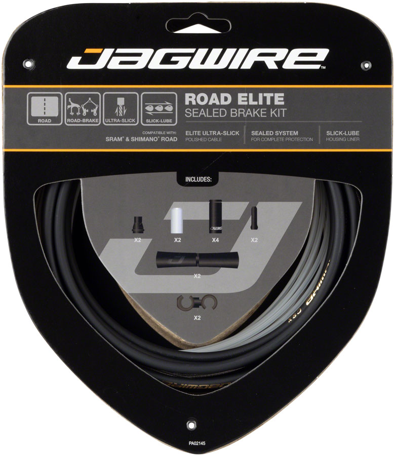 Jagwire Road Elite Sealed Brake Cable Kit - SRAM/Shimano, Ultra-Slick Uncoated Cables