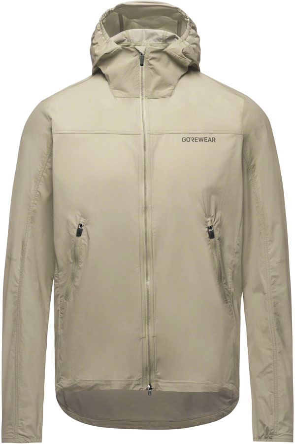 Gorewear Fernflow Hooded Windbreaker - Beige Men's Medium