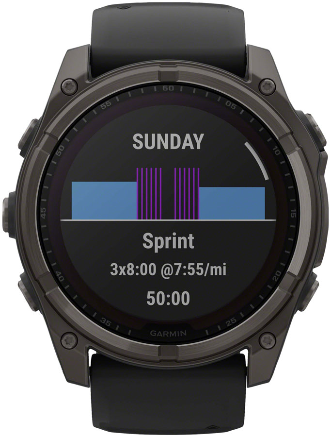 Garmin fenix 8 Smartwatch - Sapphire Carbon Gray DLC Titanium BLK/Pebble Gray Silicone - Image 4