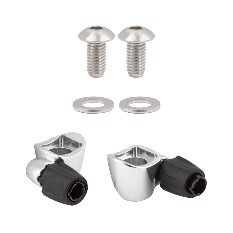 Sunrace SP131 Cable Stop w/Adjuster Std Curved Base Silver