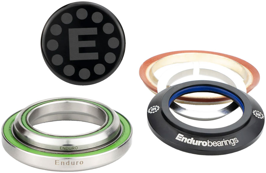 Enduro HDK-0013 Drop-In Headset Kit - IS41/28.6 Upper | IS52/40 Lower 36x45 Angular Contact Bearings Tapered BLK