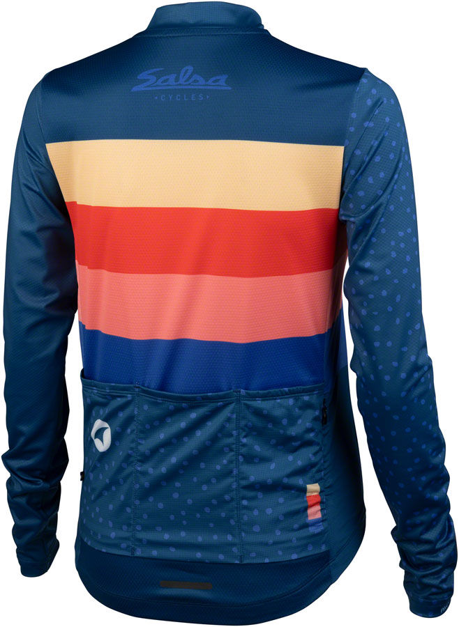Salsa Team Polytone Women's Long Sleeve Jersey - Dark Blue w/ Stripes - Image 2