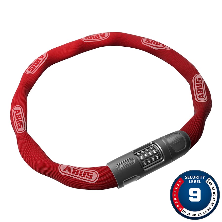 Abus 8808C Chain Lock Combination 8mm 85cm Red Abus 8808C Chain Lock Combination 8mm 85cm Red
