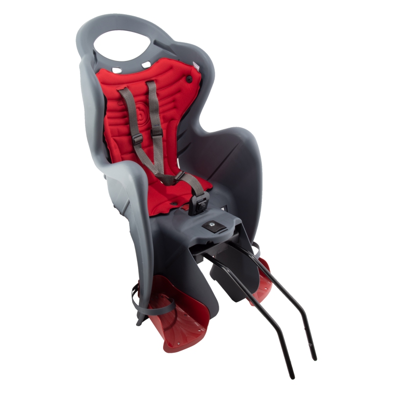 Bellelli Mr Fox Relax Reclining Rear Frame Mounted Child Carrier 26`/27.5`/700C Grey/Red Rear Frame Mounted 48.5lbs