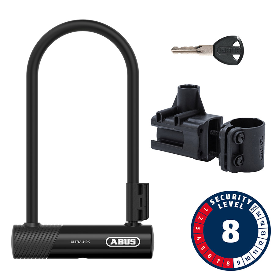 Abus Ultra 410K U-Lock Key 12mm 170x230mm 6.7''x9'' SH34 Black