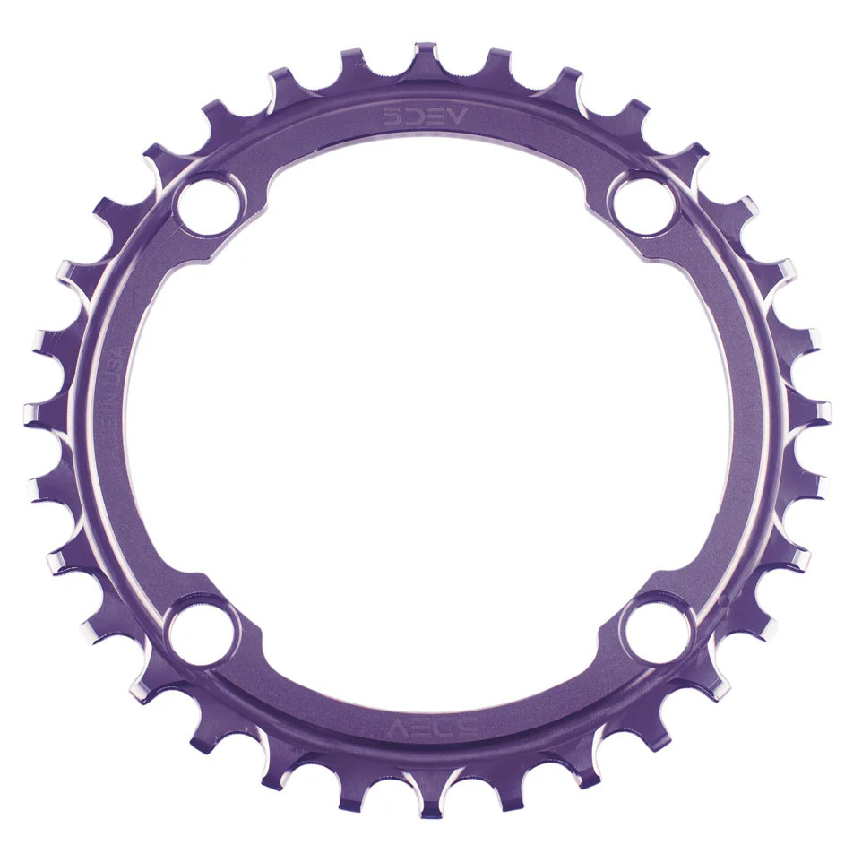 5Dev 104 BCD Titanium Chainrings 34T Purple
