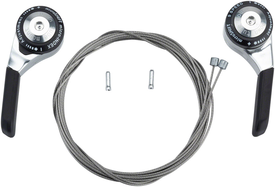 microSHIFT Down Tube Shifters Set - 8/9-Speed Double/Triple Shimano Compatible - Image 2