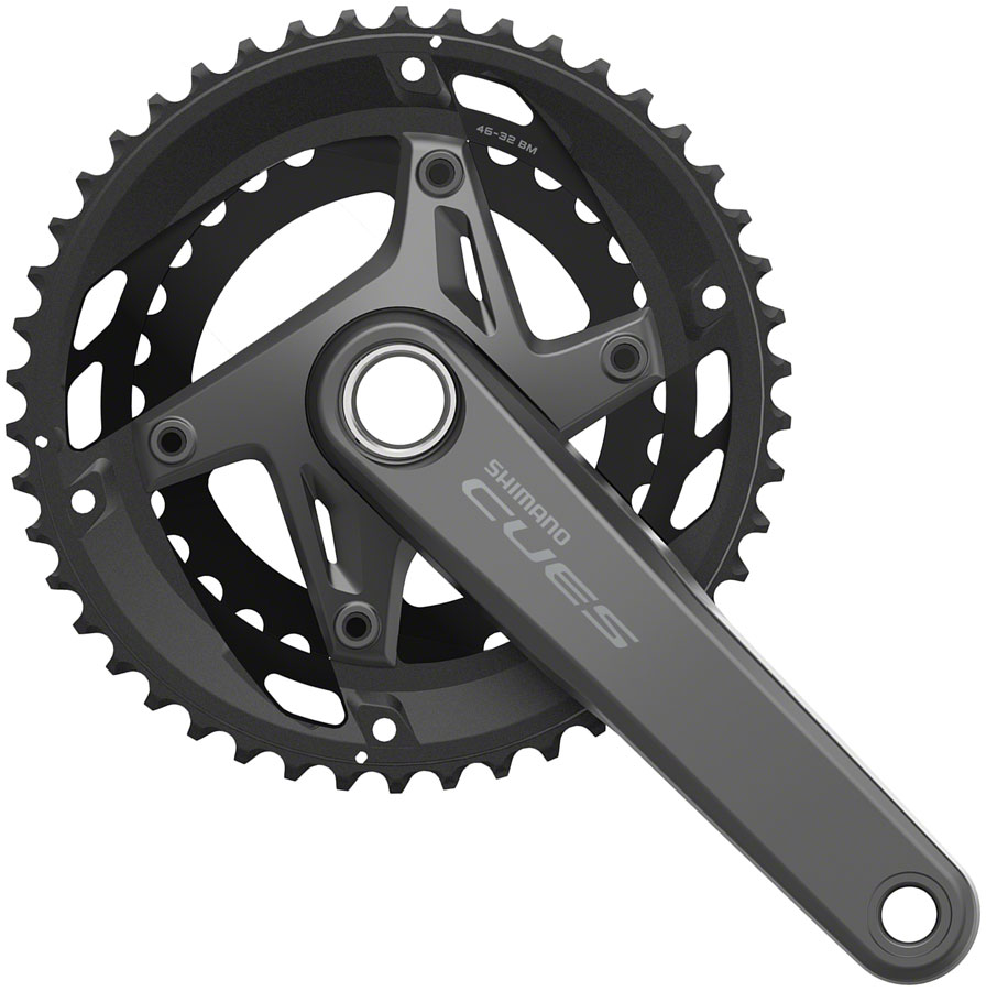 Shimano CUES FC-U6010-2 Crankset - 11-Speed 46/32t Asymmetric 110 BCD Hollowtech II, Black