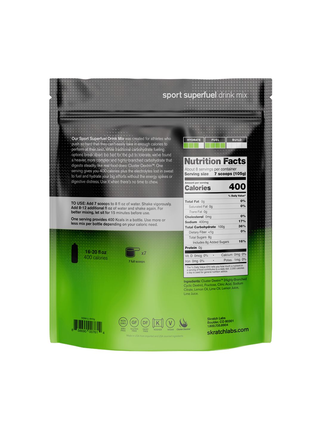 Skratch Labs Sport Super High-Carb Drink Mix 8-Serving Bag - Image 2