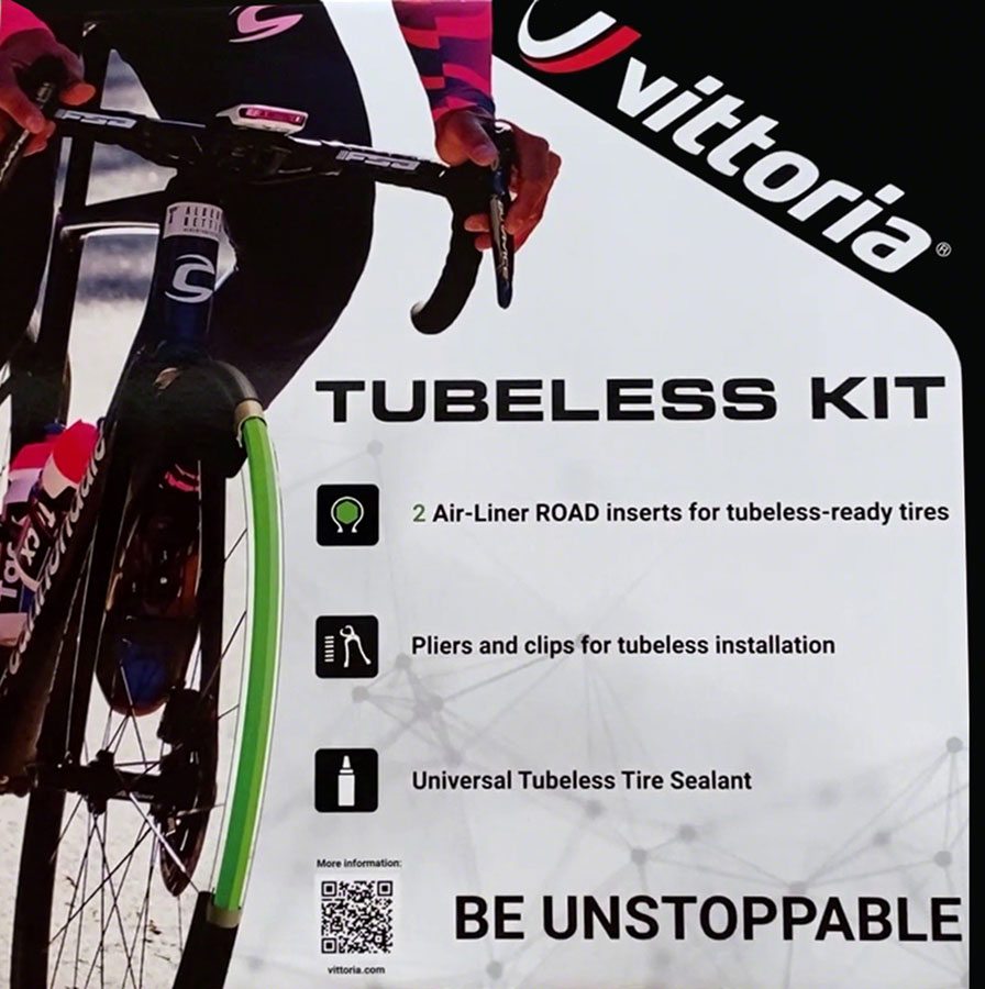 Vittoria Air-Liner Tubeless Road Kit - 2 Inserts, Tire Sealant, Pliers, Clips - Image 2