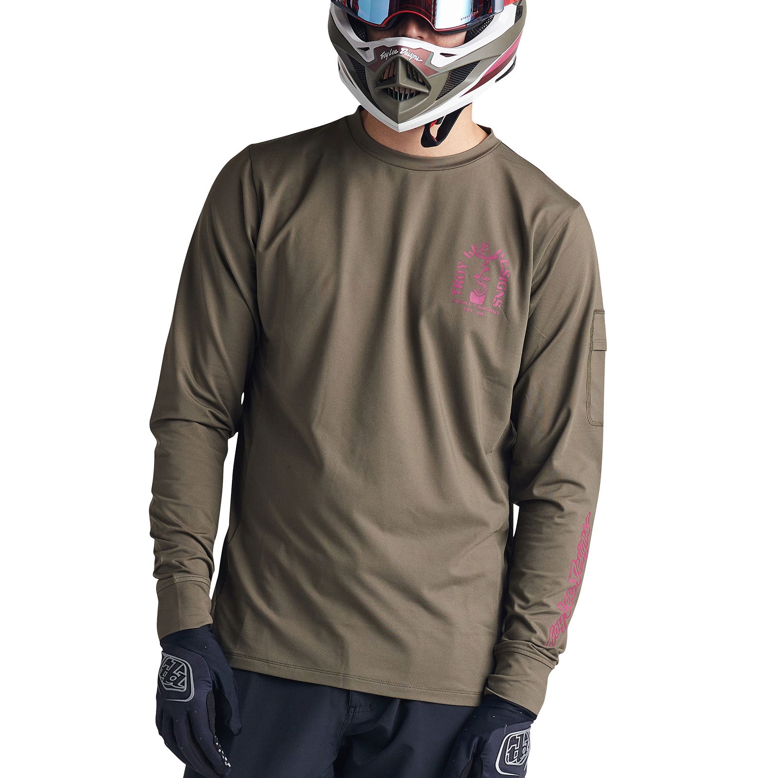 Ruckus Long Sleeve Ride Tee Fangs Olive - Image 7