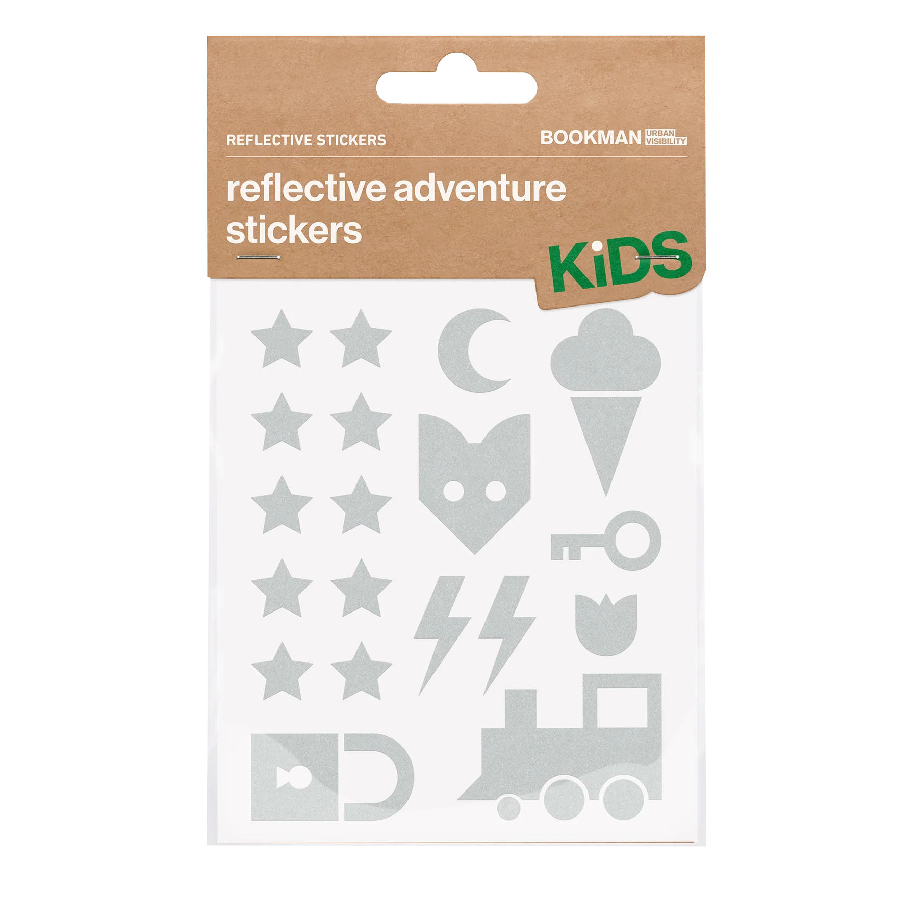 Bookman Visibility Reflective Stickers Adventure White Bookman Visibility Reflective Stickers Adventure White