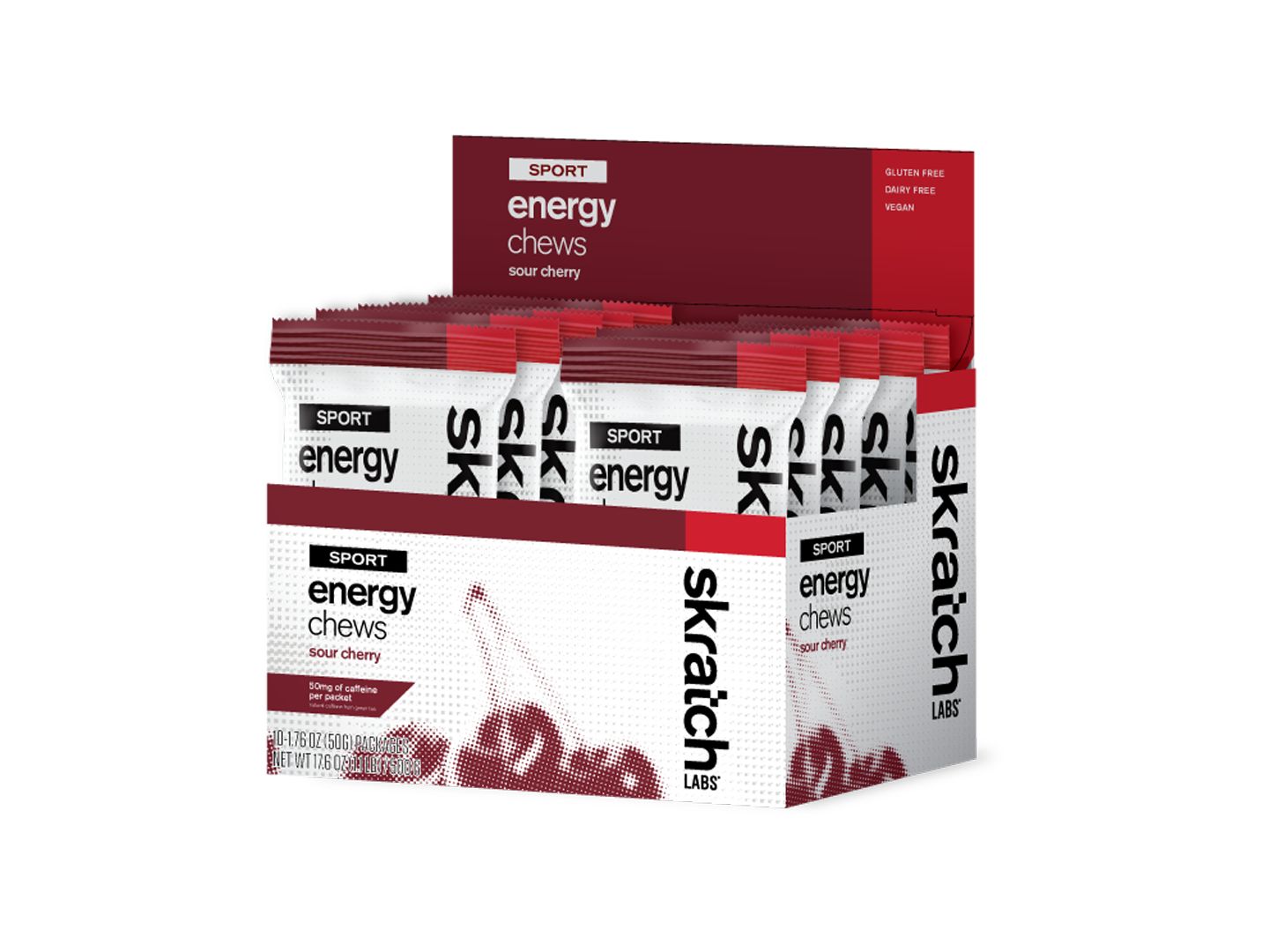 Supplement Skratch Chews Caffeinated Sour Cherry 10 Pack