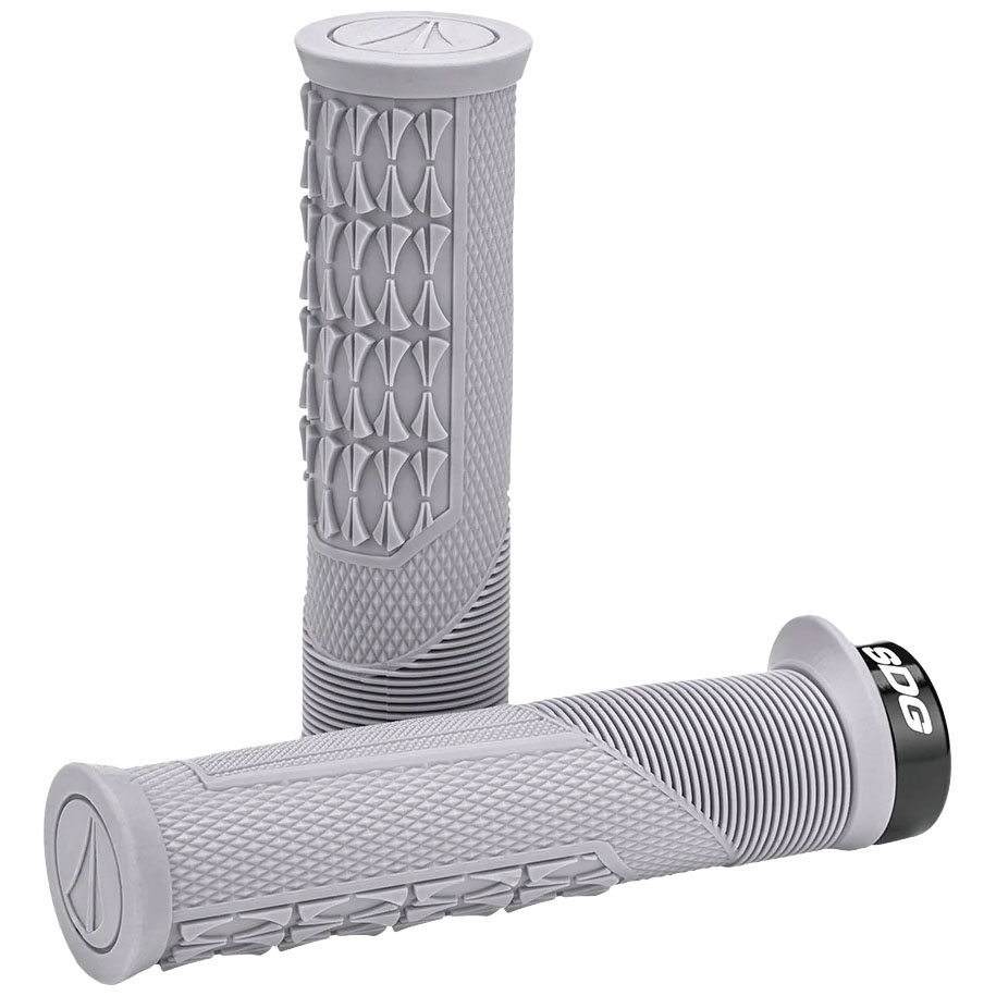 SDG Thrice OC Lock-On MTB Grips - Grey-Black