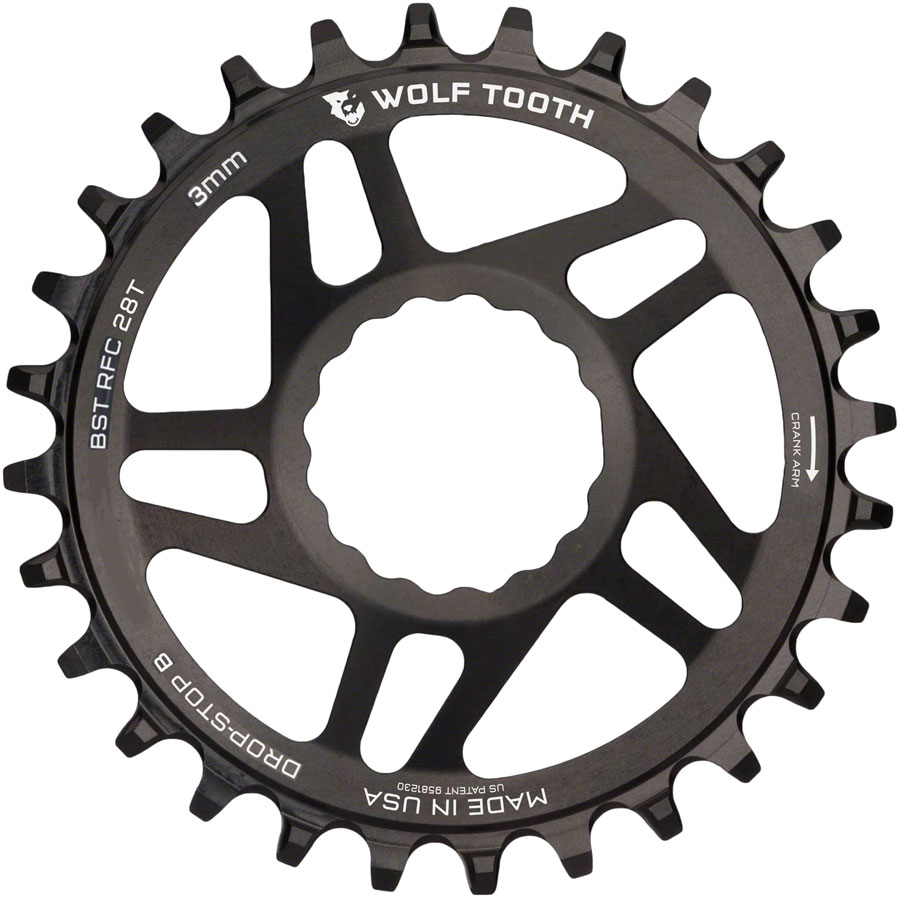 Wolf Tooth Direct Mount Chainring - RaceFace/Easton CINCH Direct Mount, Black
