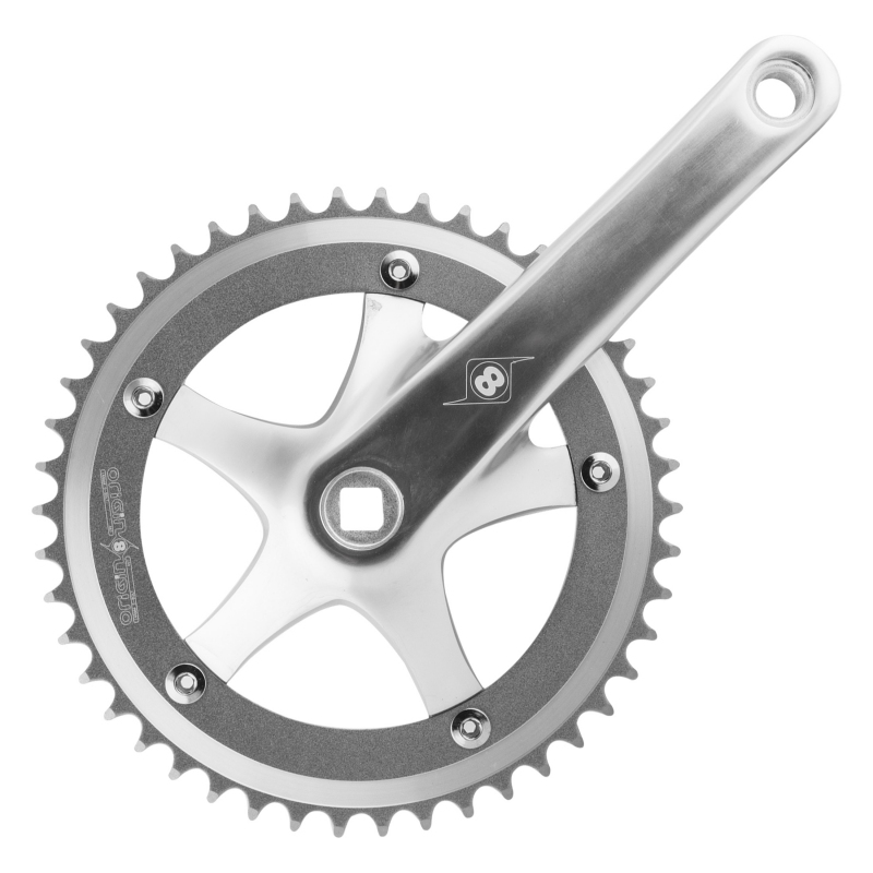 Origin8 Trackstar 170x46 103mm JIS Square Taper crankset silver/silver Origin8 Trackstar 170x46 103mm JIS Square Taper crankset silver/silver
