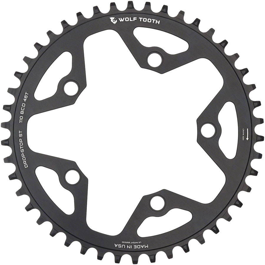 パーツ Wolf Tooth Drop-Stop 110 BCD 42T Wolf Tooth 110 BCD Gravel CX Road Chainring - Drop-Stop ST for