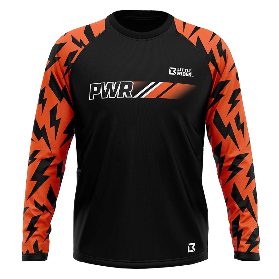 PWR Bikes Superbolt x Little Rider Tech Jersey Long Sleeves Unisex Black/Orange