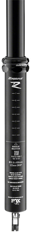 RaceFace Turbine R Dropper Seatpost - 30.9 100mm Travel Black - Image 6