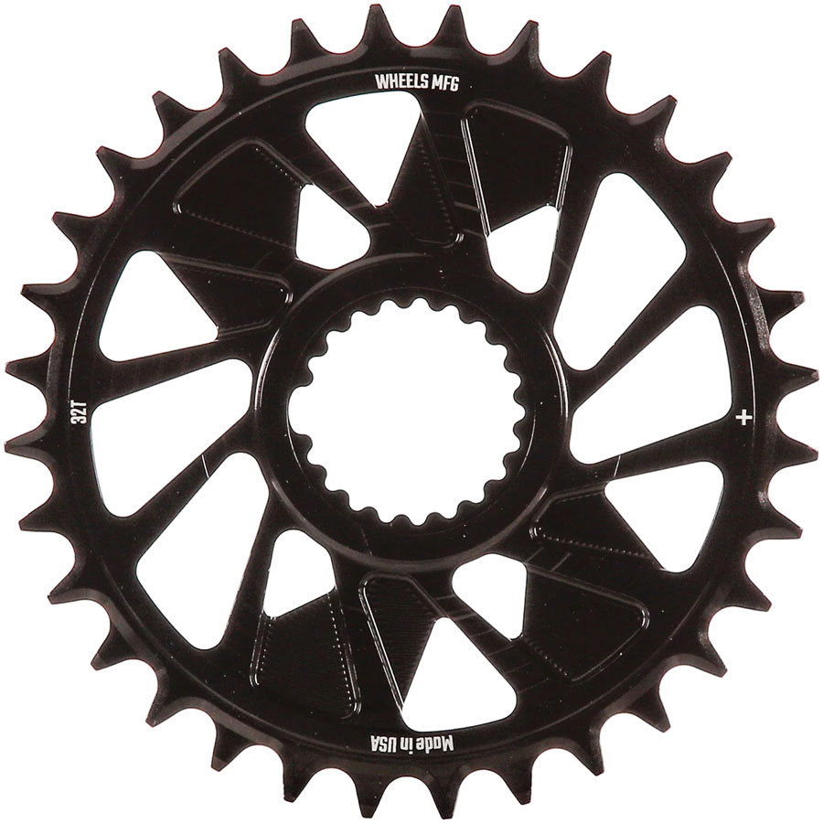 Wheels Manufacturing Direct Mount Chainring - 32t Shimano Direct Mount 1.5mm Outboard Offset HG+ Chain Compatible BLK
