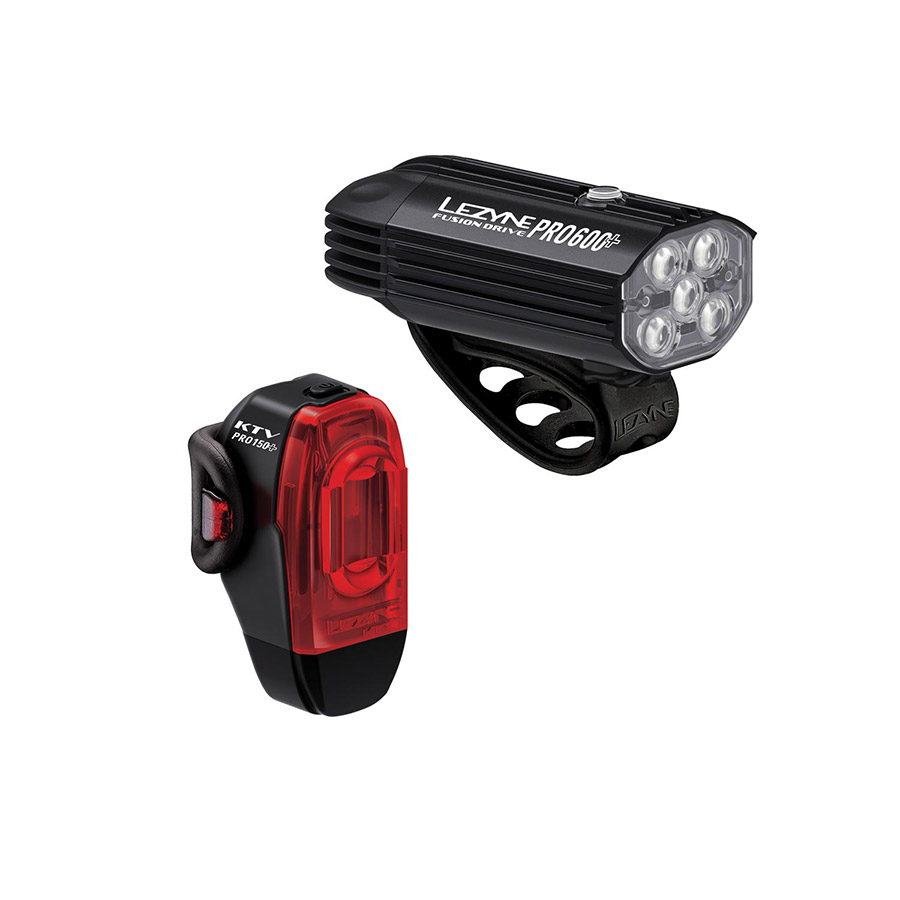Lezyne Fusion Pro 600+/KTV Pro+ Light Set Black Lezyne Fusion Pro 600+/KTV Pro+ Light Set Black