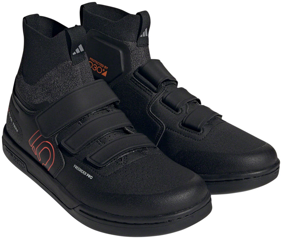 Five Ten Freerider Pro Mid VCS Flat Shoes - Men's, Core Black/Solar Red/Gray Three