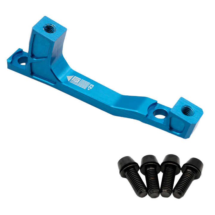 Freedom Coast Post Mount Brake Adapter 200mm+23 Blue