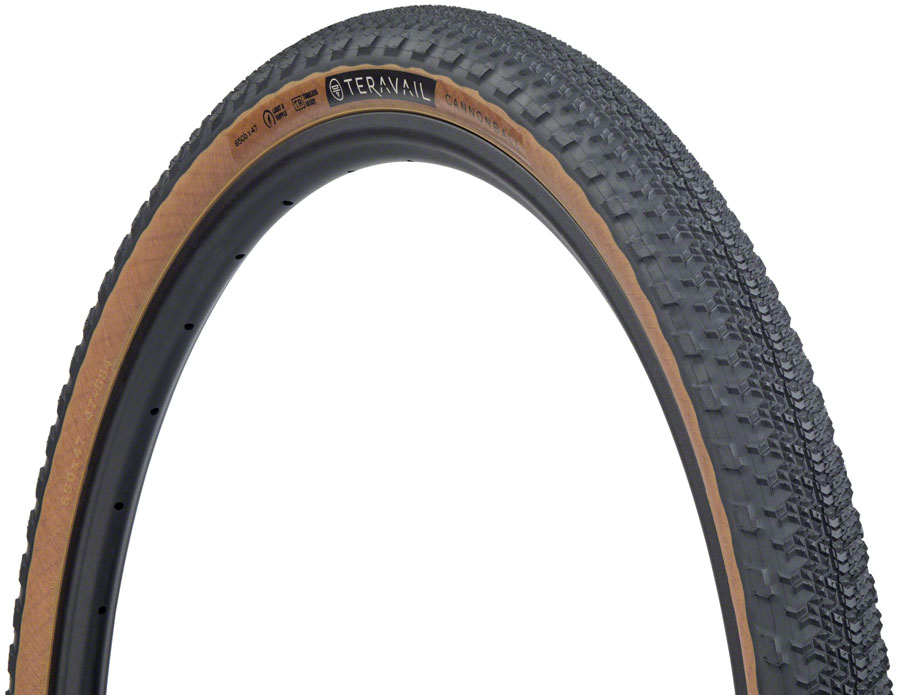 Teravail Cannonball Tire - 650b x 47 Tubeless Folding Tan Light and Supple Teravail Cannonball Tire - 650b x 47 Tubeless Folding Tan Light and Supple