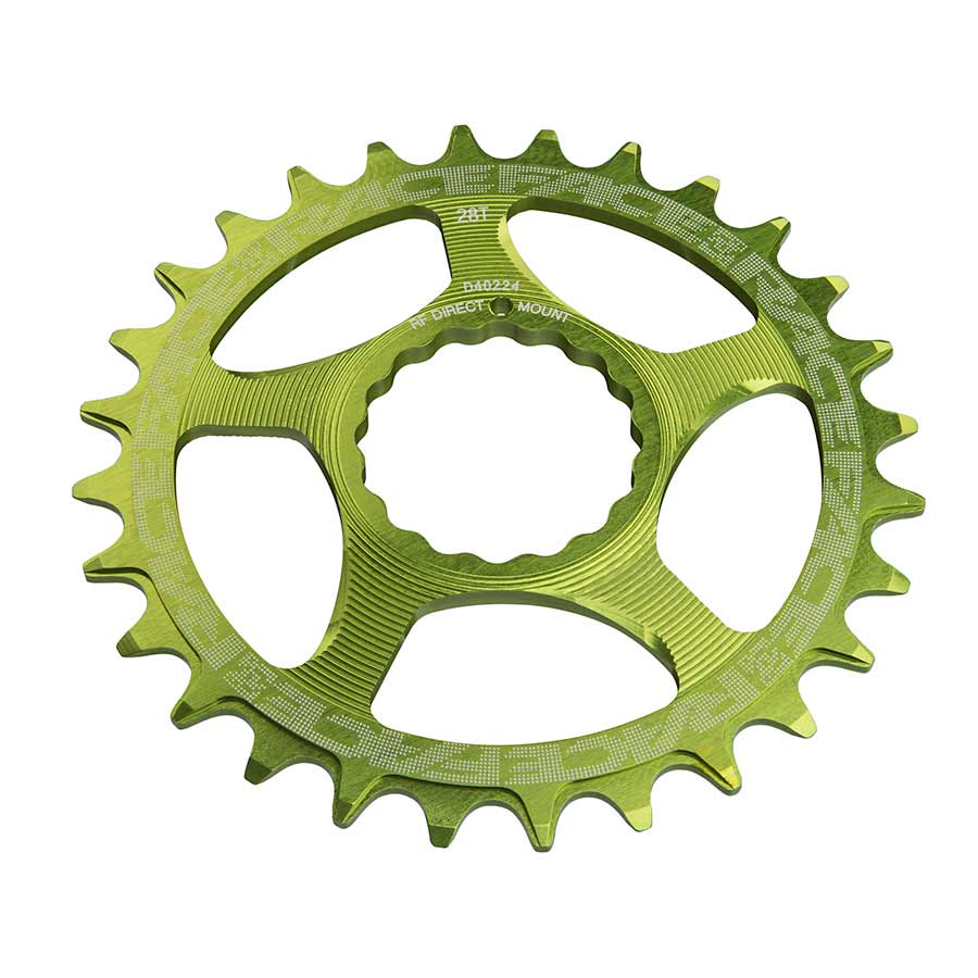 Raceface Cinch Direct Mount 28T Chainring 9-12sp BCD: Direct Mount 7075-T6 Aluminum Green