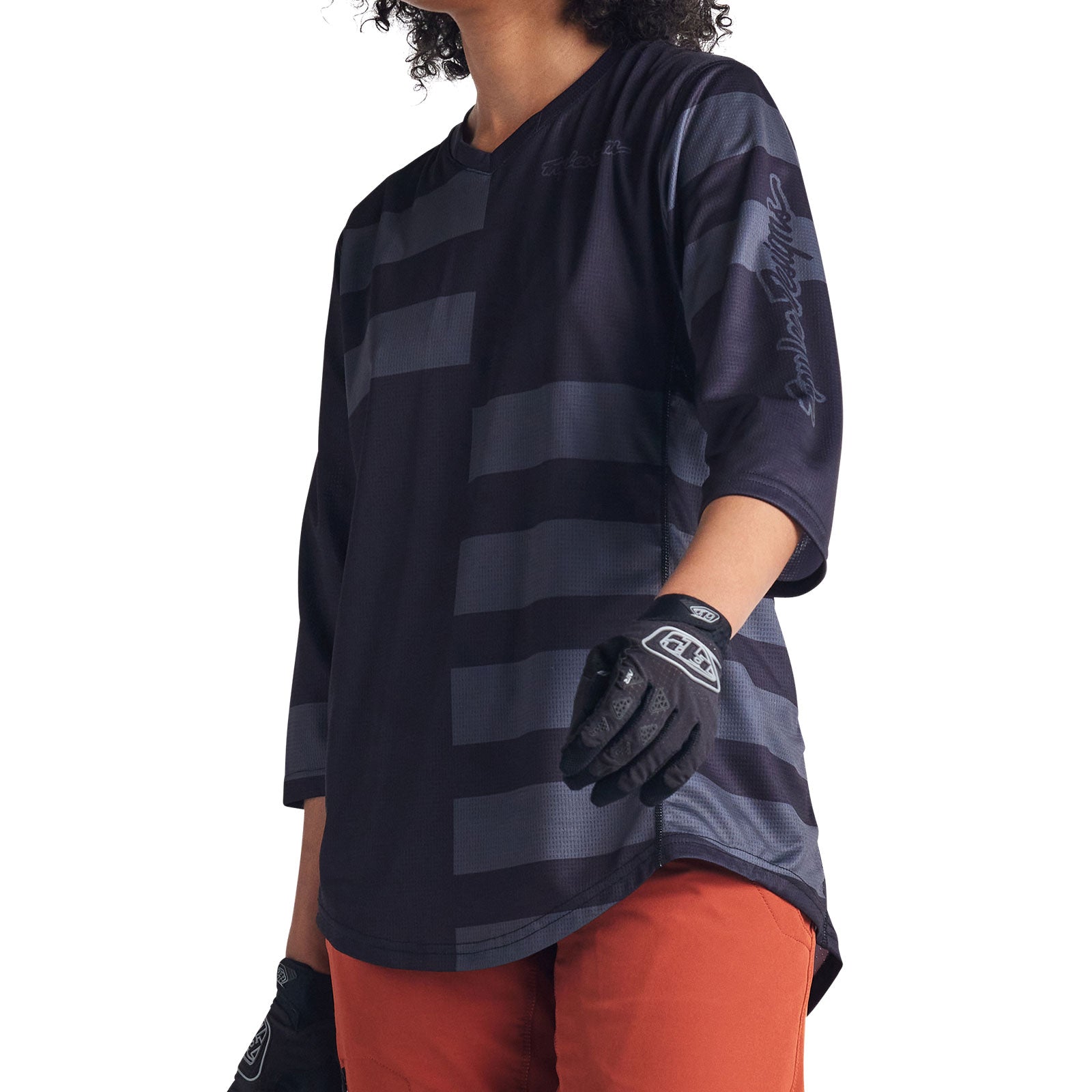 Womens Mischief Jersey Split Stripe Black - Image 6
