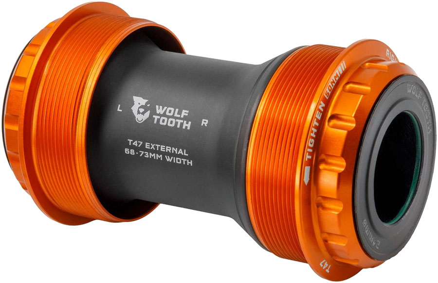 Wolf Tooth T47 External Bottom Bracket - T47 External 68/73mm For 24mm/Shimano Spindle Orange