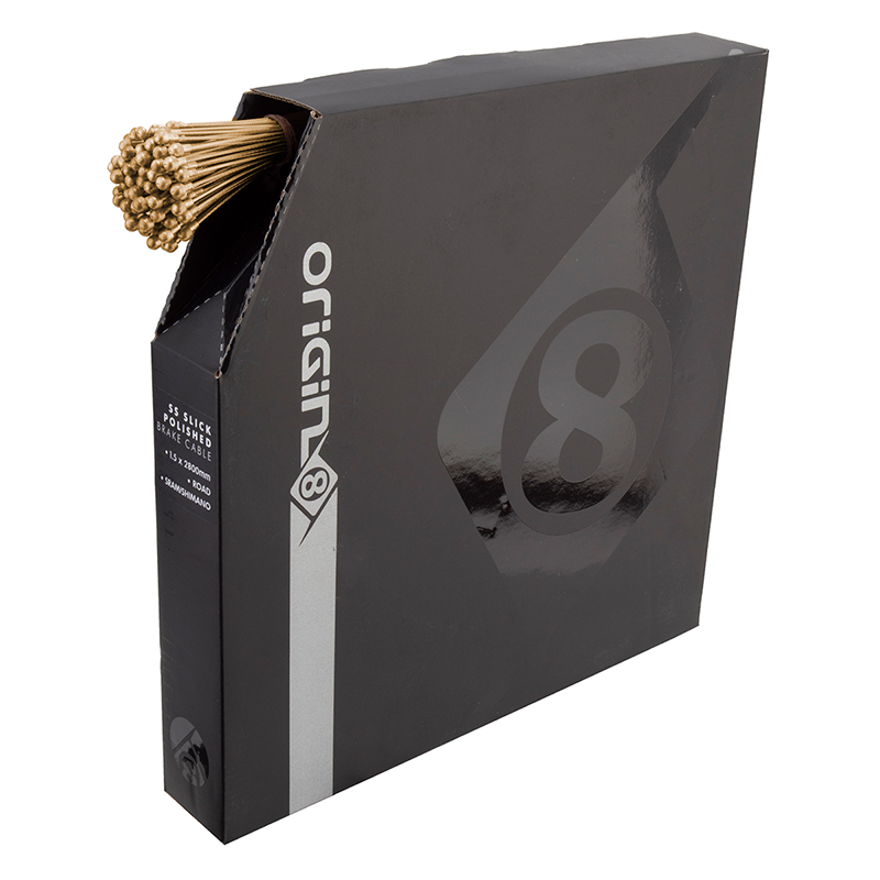 Origin8 SS SuperSlick Nano Road Brake Cable Front or Rear 2800mm 1.5mm SS Gold Box of 50 Road Origin8 SS SuperSlick Nano Road Brake Cable Front or Rear 2800mm 1.5mm SS Gold Box of 50 Road
