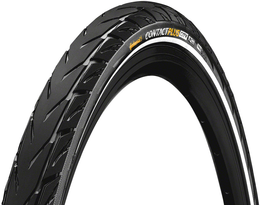 Continental Contact Plus City Tire - 26 x 1.75 Clincher Wire BLK/Reflex SafetyPlus Breaker E50