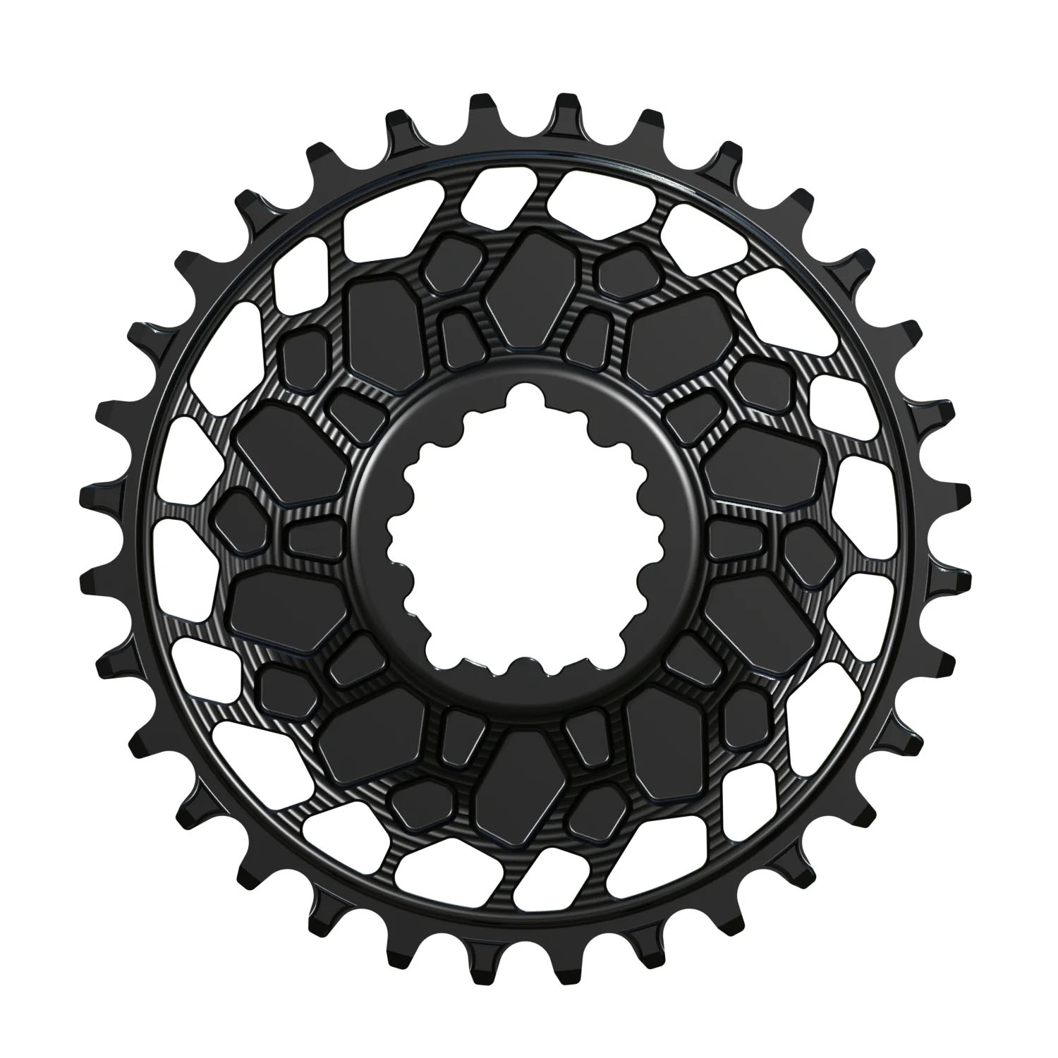 Works Components GEO SRAM GXP Chainring Speed: 12 BCD: Direct Mount SRAM 3 Bolt Front 7075-T6 Aluminum Black