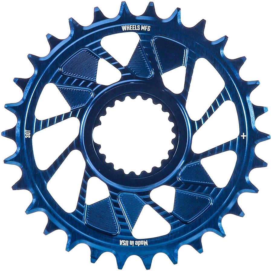 Wheels Manufacturing Direct Mount Chainring - 30t Shimano Direct Mount 1.5mm Inboard Offset HG+ Chain Compatible Blue