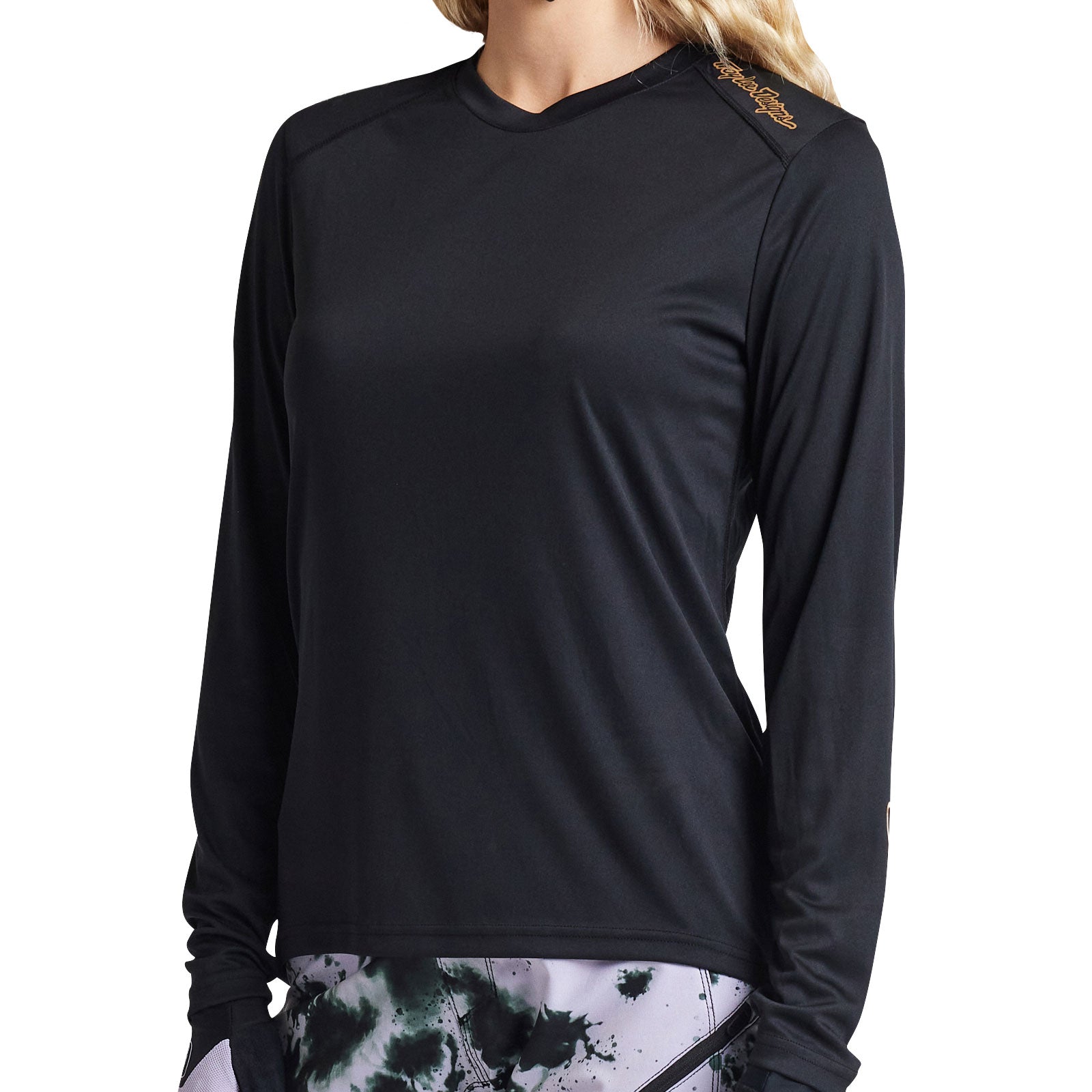 Womens Lilium LS Jersey Solid Black - Image 4
