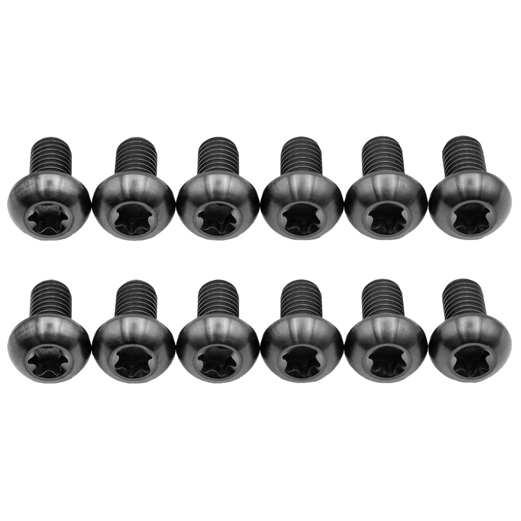 Better Bolts Titanium Buttonhead Rotor Bolt Kit Black 12/Count