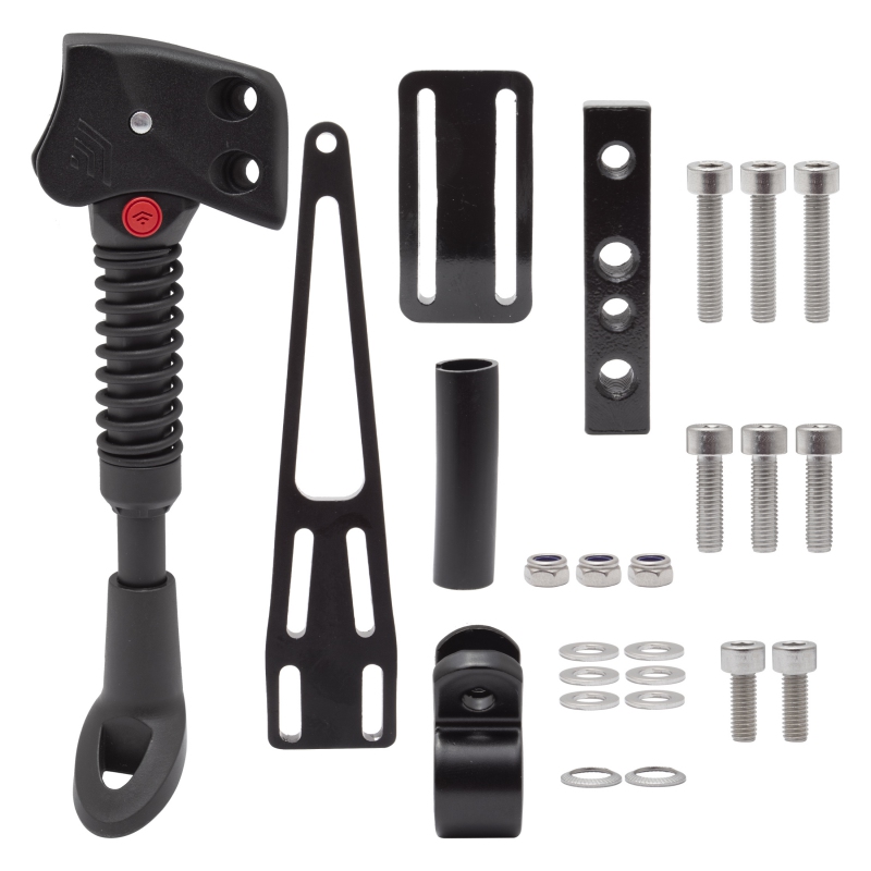 Hebie LowRider Kickstand With Adapter Rack Mounted Adjustable Aluminum Black