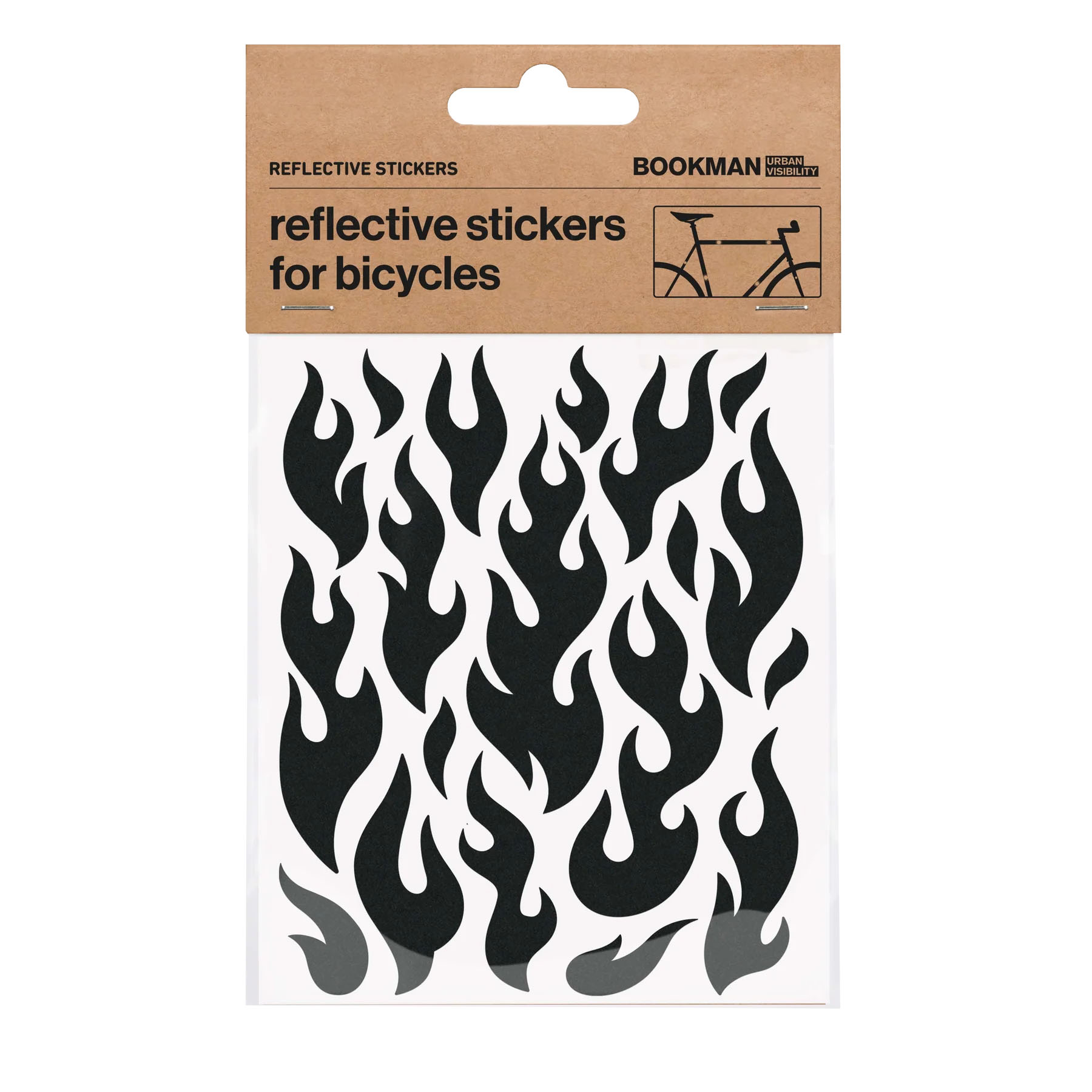 Bookman Visibility Reflective Stickers Flames Black Bookman Visibility Reflective Stickers Flames Black