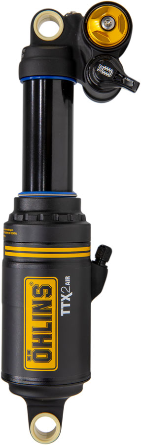 Ohlins TTX2 Air m.2 Rear Shock - Metric 230mm x 65mm Twin-Tube Damping Technology Adjustable Volume Air Spring Standard BLK