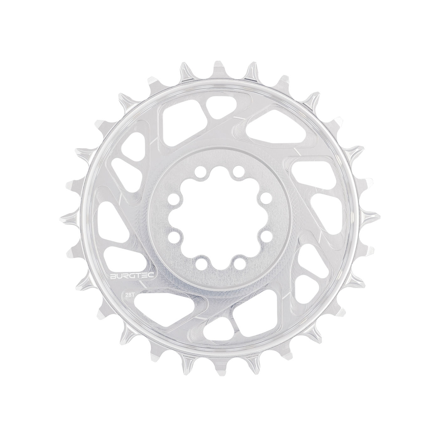 Burgtec 3mm Offset Thick Thin Chainring SRAM 8-Bolt 28T Silv